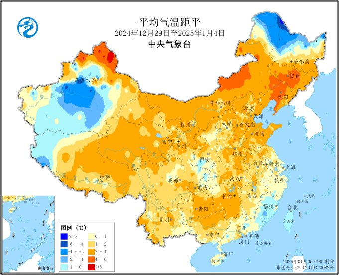 图1 全国平均气温距平